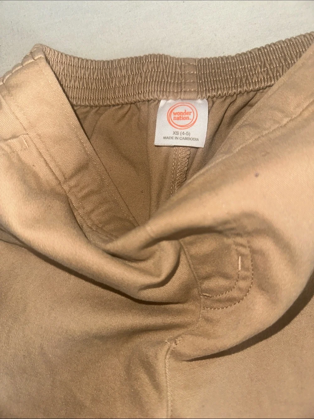 Kids Size XS Wonder Nation Chino Pants in Tan